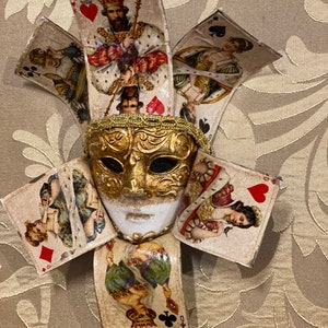 Maschera Veneziana, Jolly Carte Poker, Maschera Decorativa