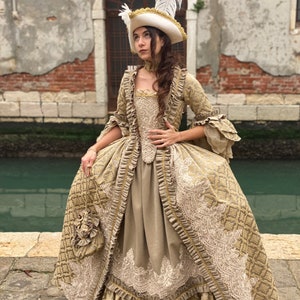 1700s Historical Dress for Women, 18th Century Period Costume Handmade