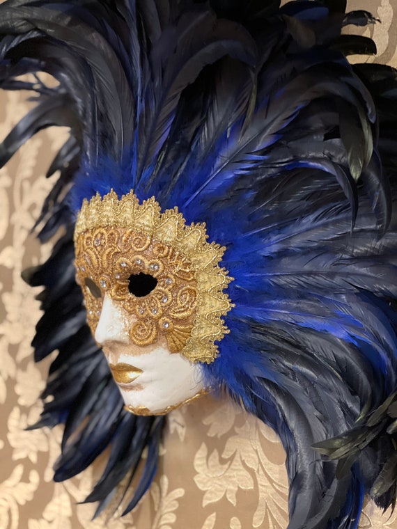 Venetian Mask, Carnival Mask Face Feathers, Halloween Mask 