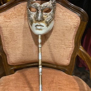 Venetian Stick Face Mask, Hand Made in Papier Mache