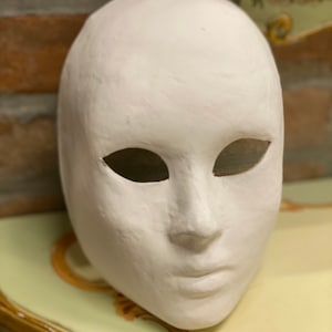 White Masks of Paper Mache Venetian Style for White Italian Style