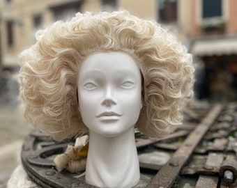 Historical high front lace wig, 18th century reproduction