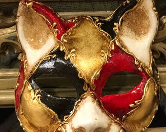 Venetian Cat Mask, Carnival Mask, Cat Costume, Halloween Mask