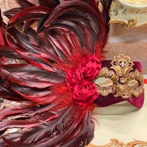 Maschera Veneziana Colombina Ball, Maschera Con Piume , Maschera Carnevale , Maschera Halloween