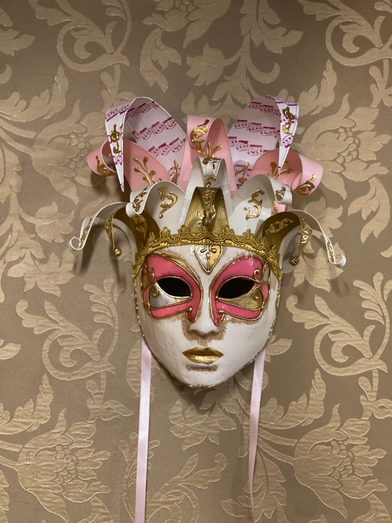 Mask Jolly Jester Carnival Mask Halloween Mask Etsy