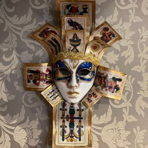 Máscara veneziana, máscara Jolly Scopa, máscara de Halloween, máscara de carnaval