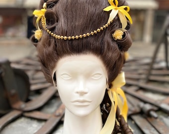 Historical wig from the 1700s, 18th century reproduction, Front lace wig, Carnival wig, Halloween wig