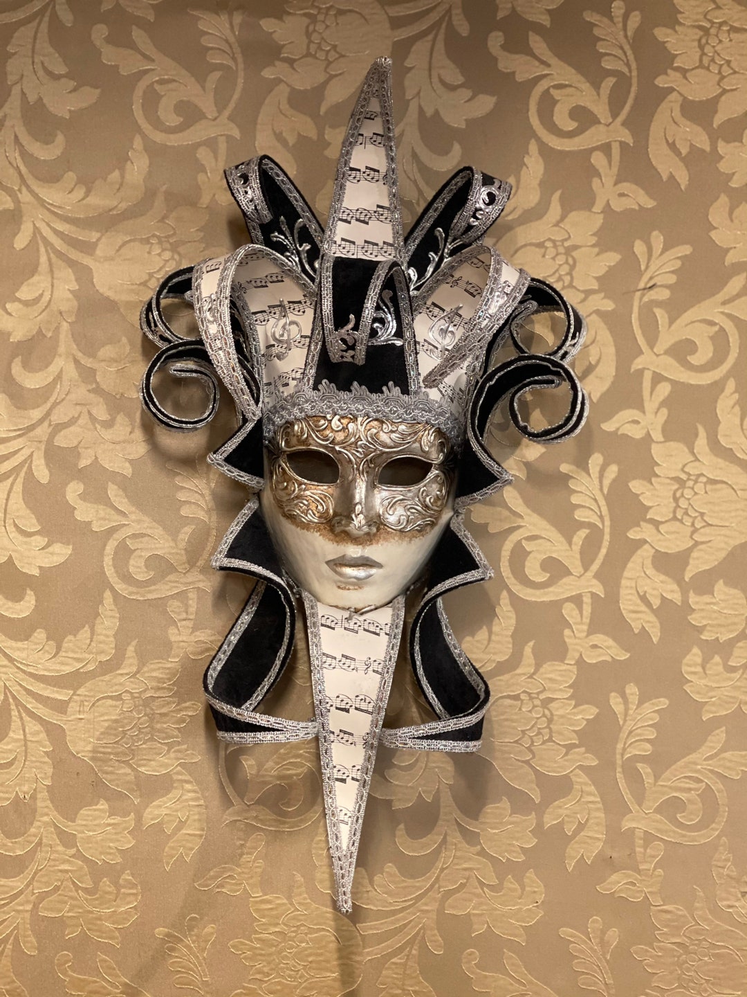 Máscara Veneciana, Máscara de Mujer, Jolly Velvet, hecha a mano en