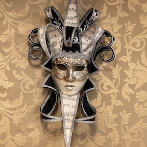 Venetian Mask, Woman Mask, Jolly Velvet, handmade in papier-mâché