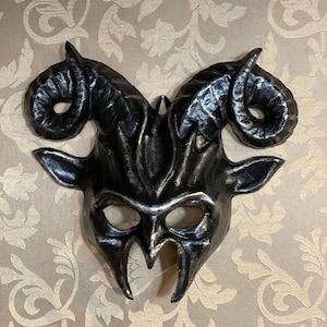 Venetian Mask, Black Silver Devil Mask, Carnival Mask, Halloween Mask