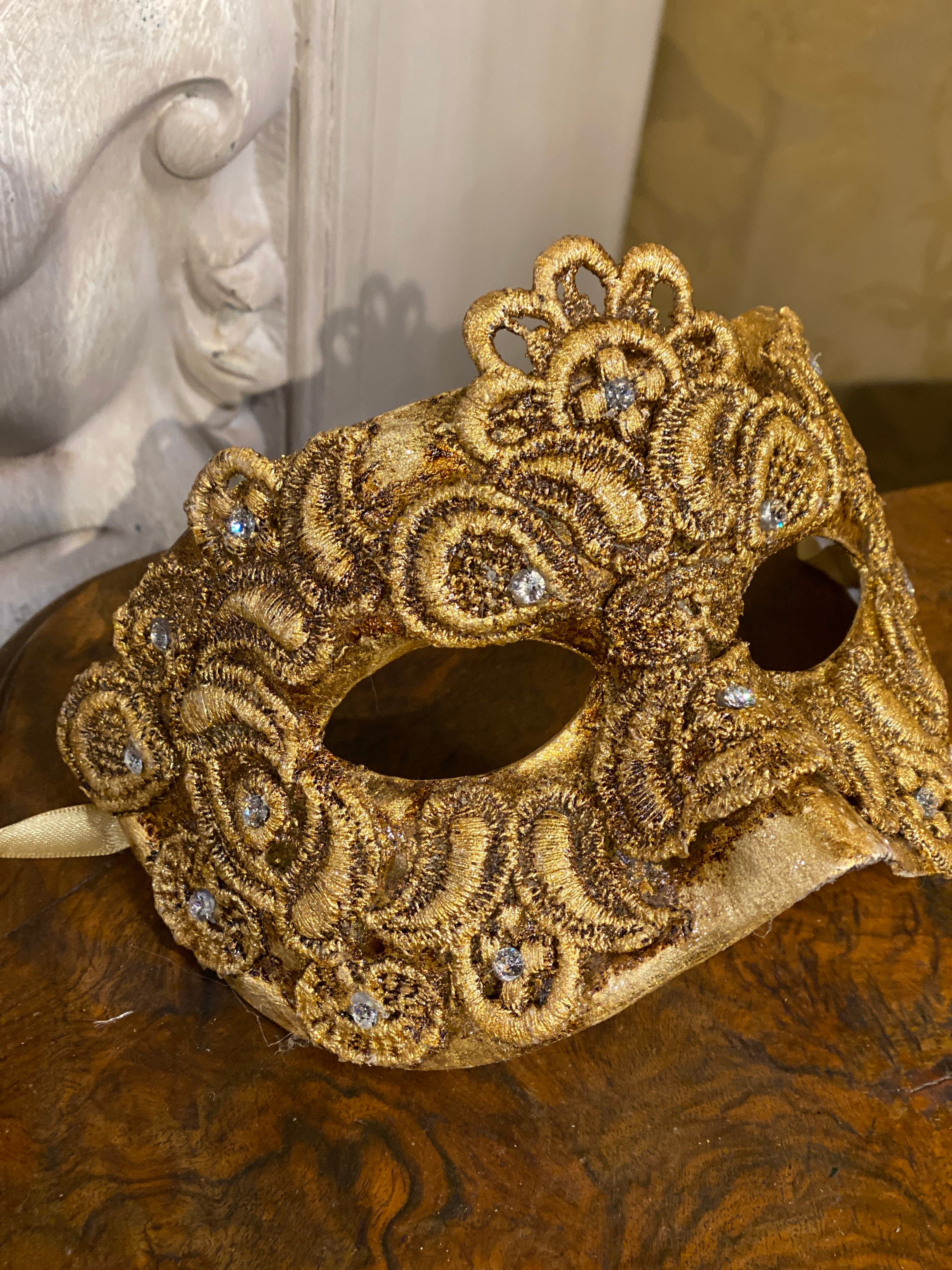 Maschera Veneziana Colombina Macrame Maschera Carnevale Etsy