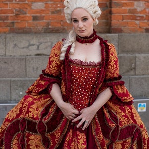 1700s Women's Historical Costume, 18th Century Reproduction Hand Made, Period Costume, Carnival Costume