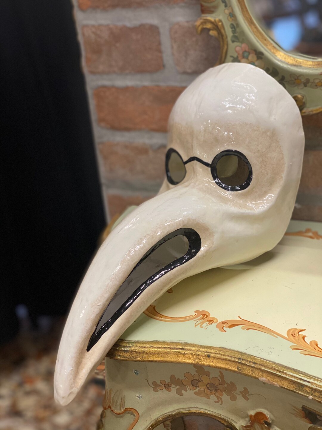 Venetian Mask for Men or Women, Plague Doctor, Handmade in Papier