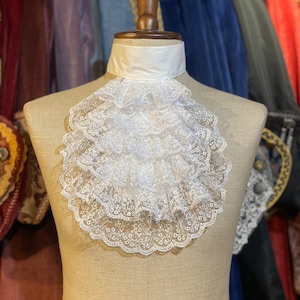 Lace Jabot in white or black or cream color