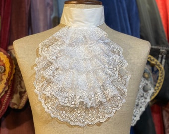 Lace Jabot in white, black or cream color