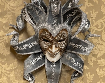 Joker Venetian Mask, Handmade in Papier-mâché