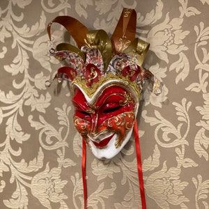 Maschera Veneziana, Joker Carta, Maschera Originale del Carnevale, Maschera Halloween