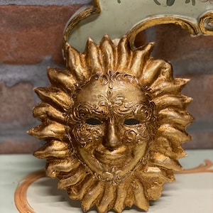 Venetian Sun Mask, Handmade in Papier-mâché, Decorative Mask, Not Wearable