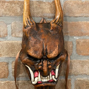 Original Papier-Mache Oni mask made entirely by hand