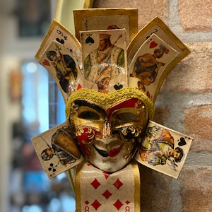 Joker Poker Cards Masque vénitien, masque de décoration, non portable