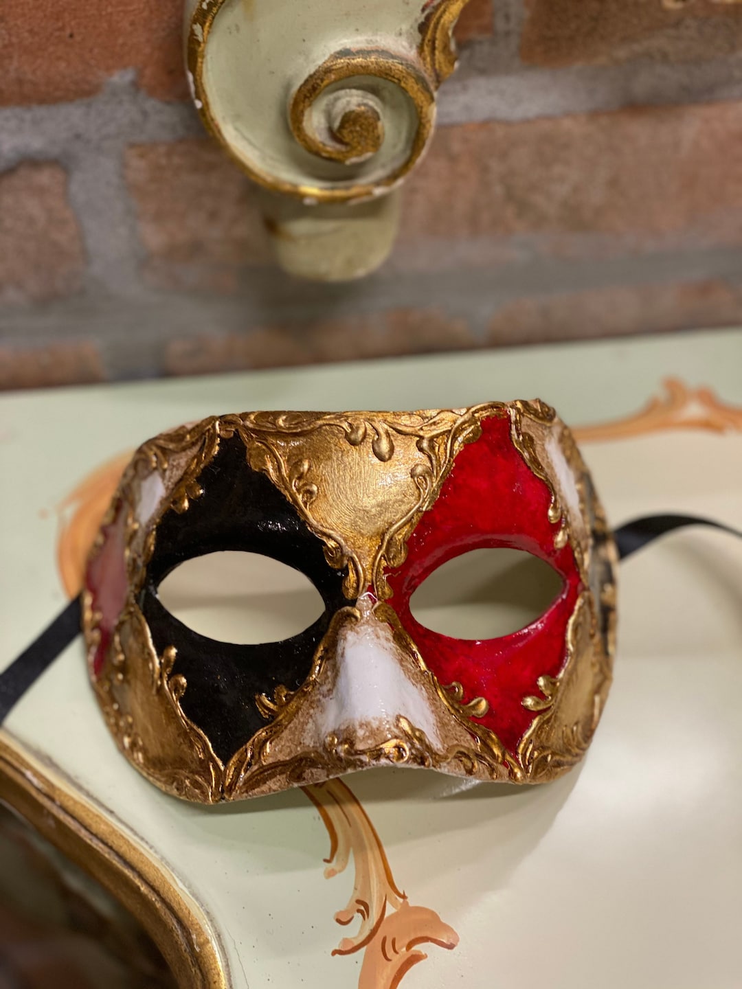 ベネチアンマスク Colombina Macrame Gold ベネチアンマスク