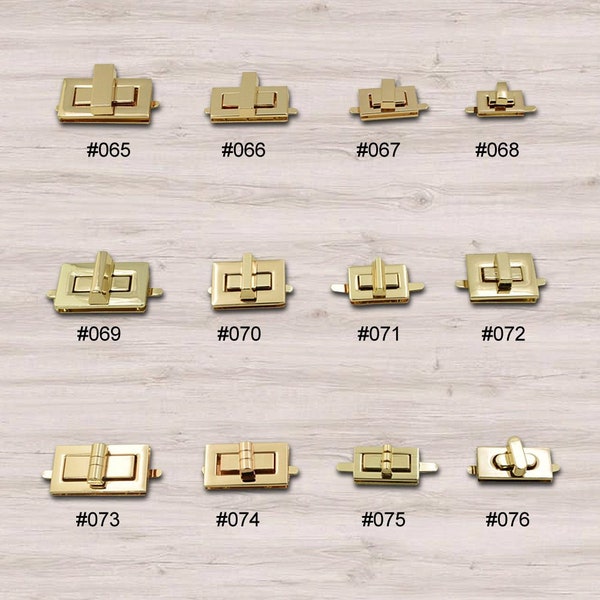 1pc Gold Metal Purse Lock Turn Lock Twist Lock Handbag Purse Bag Making Supplies Hardware CAE-R265