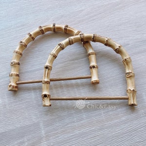 A pair of 13cm Bamboo Handles for Bag, Wooden Handcraft Material for Handbag Making CAE-Z016