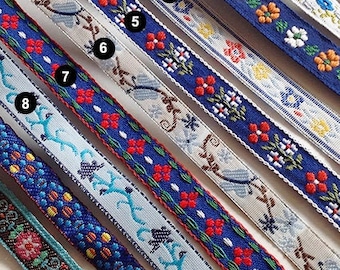 1 Yard Flower Jacquard Ribbon Geometric Woven Trim Border Embroidered Ribbon Sewing Trim Craft Ribbon Jacquard Trim PF_ZDNC274