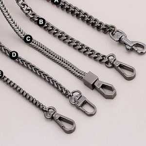 Thick Fancy Link Curb Chain Strap With Diamond Cut Accents GUNMETAL Luxury  Chain Strap 3/8 Wide Choose Length & Hooks/clasps 