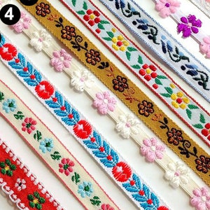 1 Yard Flower Embroidery Ribbon Woven Trim Border Embroidered Ribbon Sewing Trim Craft Ribbon Jacquard Trim PF_ZDNC385