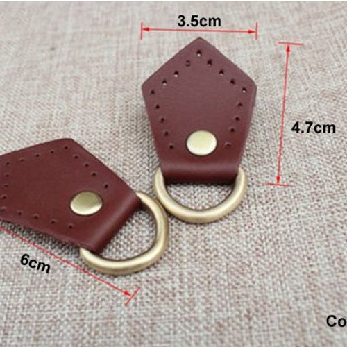 A Set 2 Pcs High Qaulity D-ring With Genuine Leather Tab - Etsy
