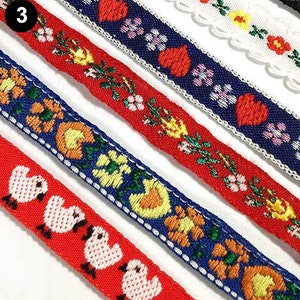 1 Yard Flower Jacquard Ribbon Geometric Woven Trim Border Embroidered Ribbon Sewing Trim Craft Ribbon Jacquard Trim PF_ZDNC360