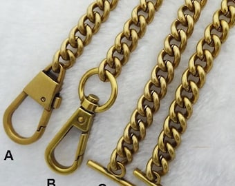 Antique Gold Purse Chain Metal Shoulder Handbag Strap, Replacement Handle Chain, Metal Bag Chain Strap JS178