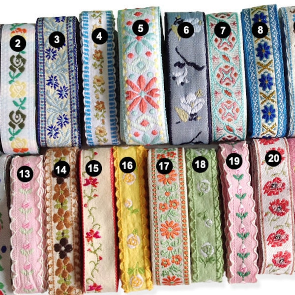 1 Yard Blumen Jacquard Band Geometrische gewebte Borte Bordüre Stickband Nähen Trim Craft Band Jacquard Trim PF_ZDNC267