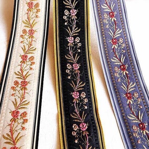 1 Yard Flower Jacquard Ribbon Geometric Woven Trim Border Embroidered Ribbon Sewing Trim Craft Ribbon Jacquard Trim PF_ZDNC377