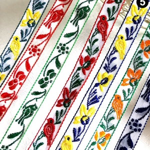 1 Yard Flower Jacquard Ribbon Geometric Woven Trim Border Embroidered Ribbon Sewing Trim Craft Ribbon Jacquard Trim PF_ZDNC375