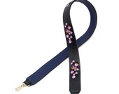 A piece of embroidery leather purse handle PU leather strap for Bag Leather Replacement Strap Handles handbag handle LS246