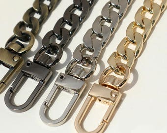 Buy DIY Purse Chain Strap Replacement Flat Metal Chain Handbags Strap for  Clutch Wallet Satchel Tote Bags Shoulder Crossbody Bag Satchel Long Repair  Strap Women (Gold) at