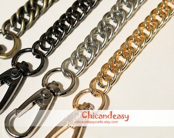 High Quality Purse Chain, Metal Shoulder Handbag Strap, Replacement Handle Chain, Metal Crossbody Bag Chain Strap  T Clasps JS061