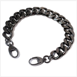 Gunmetal High Quality Purse Chain, Metal Shoulder Handbag Strap, Replacement Handle Chain, Metal Crossbody Bag Chain Strap JS084