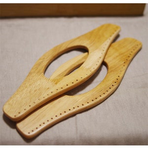 A pair of 28cm Wooden Handles for Bag, Handcraft Material for Handbag Making CAE1384