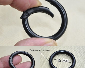 Connector Clasp CAE-R011 2pcs Spring Ring Clasp Gate Ring Heavy Duty Gate Ring Round Purse Hardware