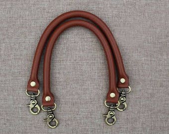 2x 63cm Length PU Leather Handbag Bag Handles Strap DIY Sew On Replacement