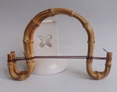 A pair of 20cm Bamboo Handles for Bag, Wooden Handcraft Material for Handbag Making CAE1086