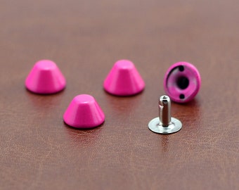 rivets leather rivet bag clothing shoes dome studs 100 sets 10mm Hot pink M62E