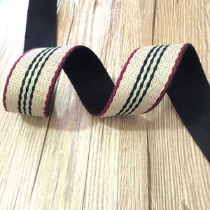 1.5" Wide Striped Polyester Cotton Webbing Bag handles, bag strap for tote bag Upholstery Webbing PF_ZDNC055