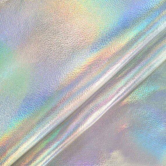 1 2 Yard Sheet Holographic Fabric Faux Pu Leather Fabric Etsy