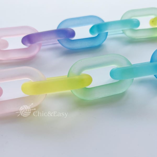 Rainbow Acrylic Purse Chain: Metal Strap Handle for Handbag Making CAE1599