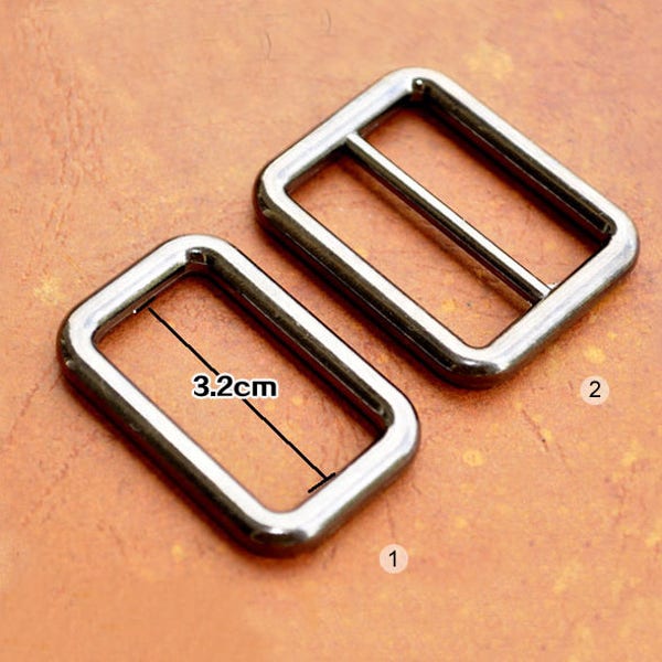 4pcs Gunmetal 1.25 inch D Ring Rectangle Strap Sliders Rings Finding for Handmade Bags CAE-R047