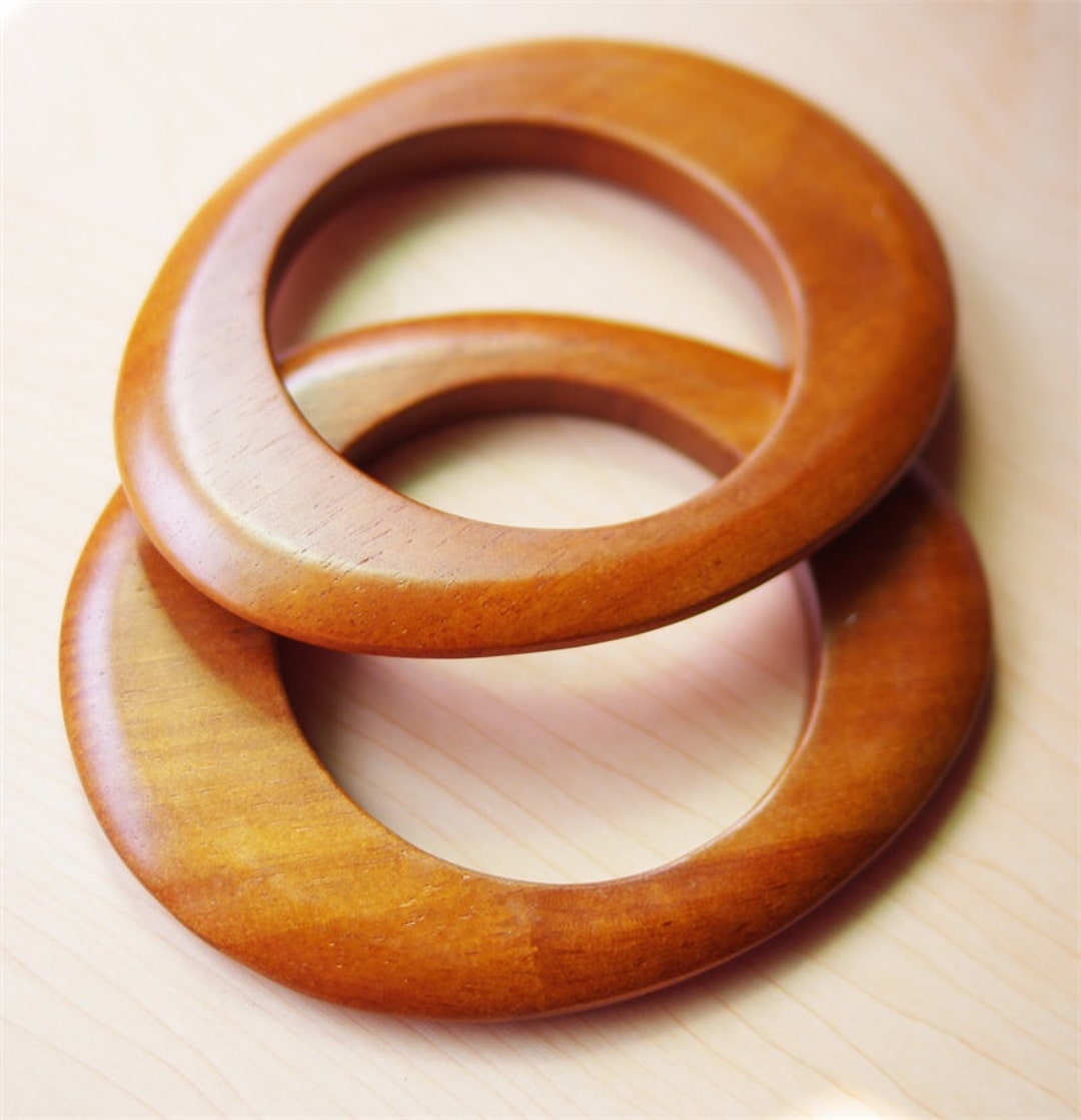 A Pair of Oval Wooden Handles for Bag, Handcraft Material for Handbag